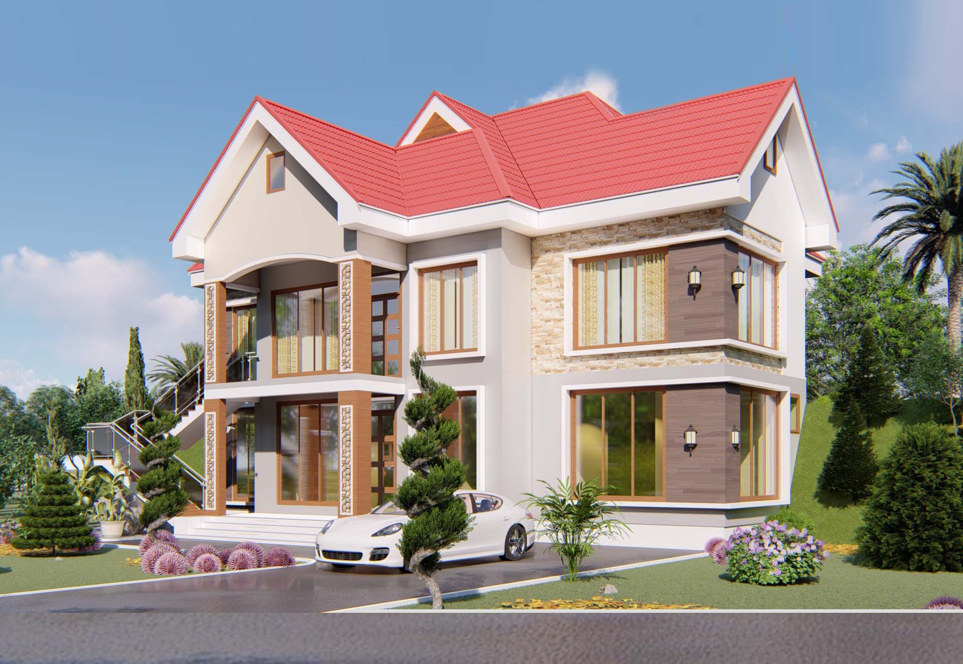 House Plan ID-20942 , 5 bedrooms , 2215+4958 bricks and 115 corrugates