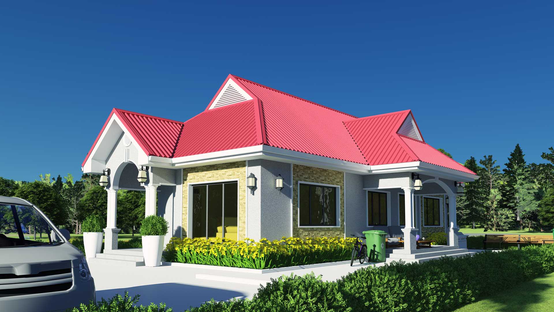 House Plan ID-21199 , 3 bedrooms , 1148+2309 bricks and 95 corrugates