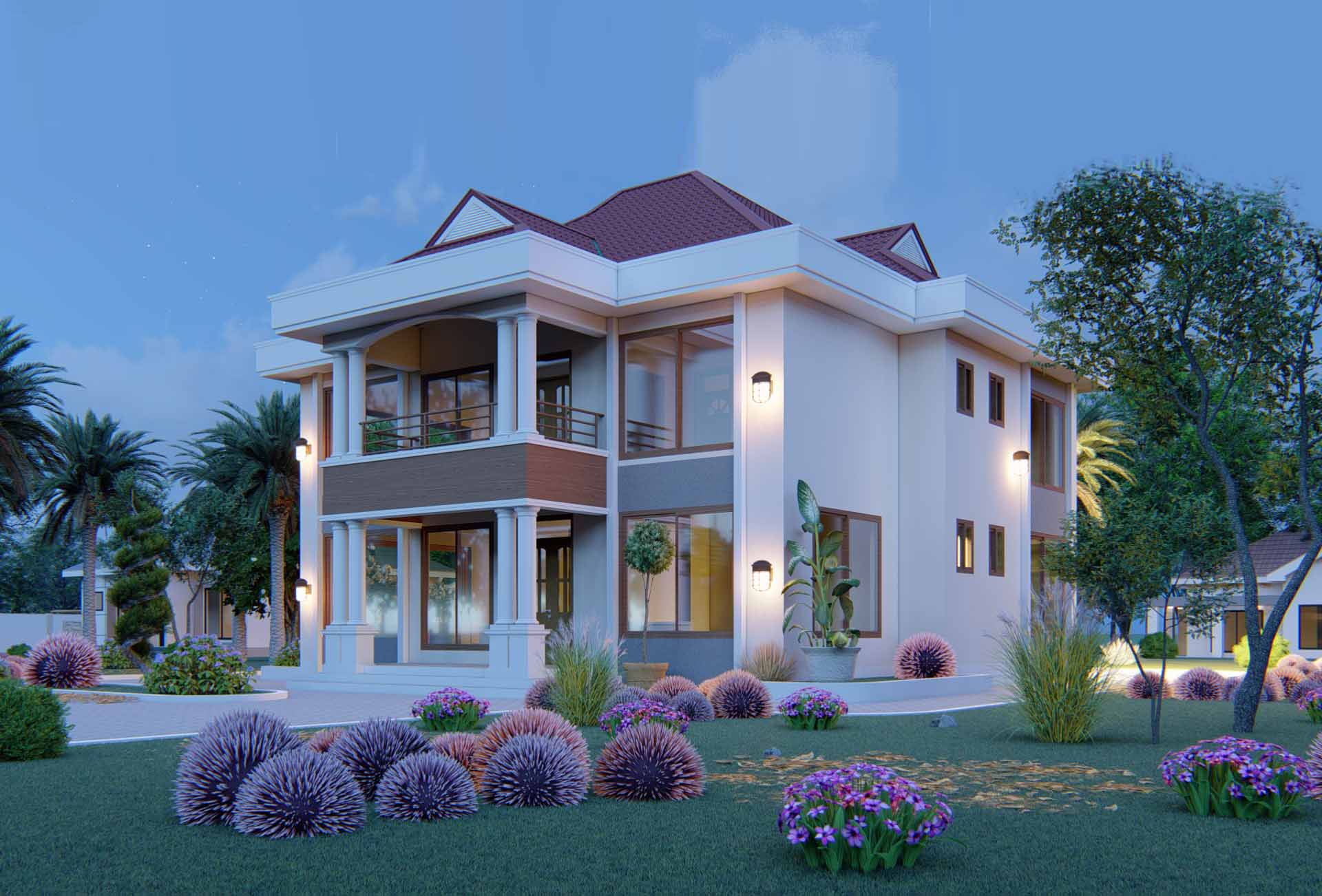 House Plan ID-21633 , 4 bedrooms , 2096+9917 bricks and 127 corrugates