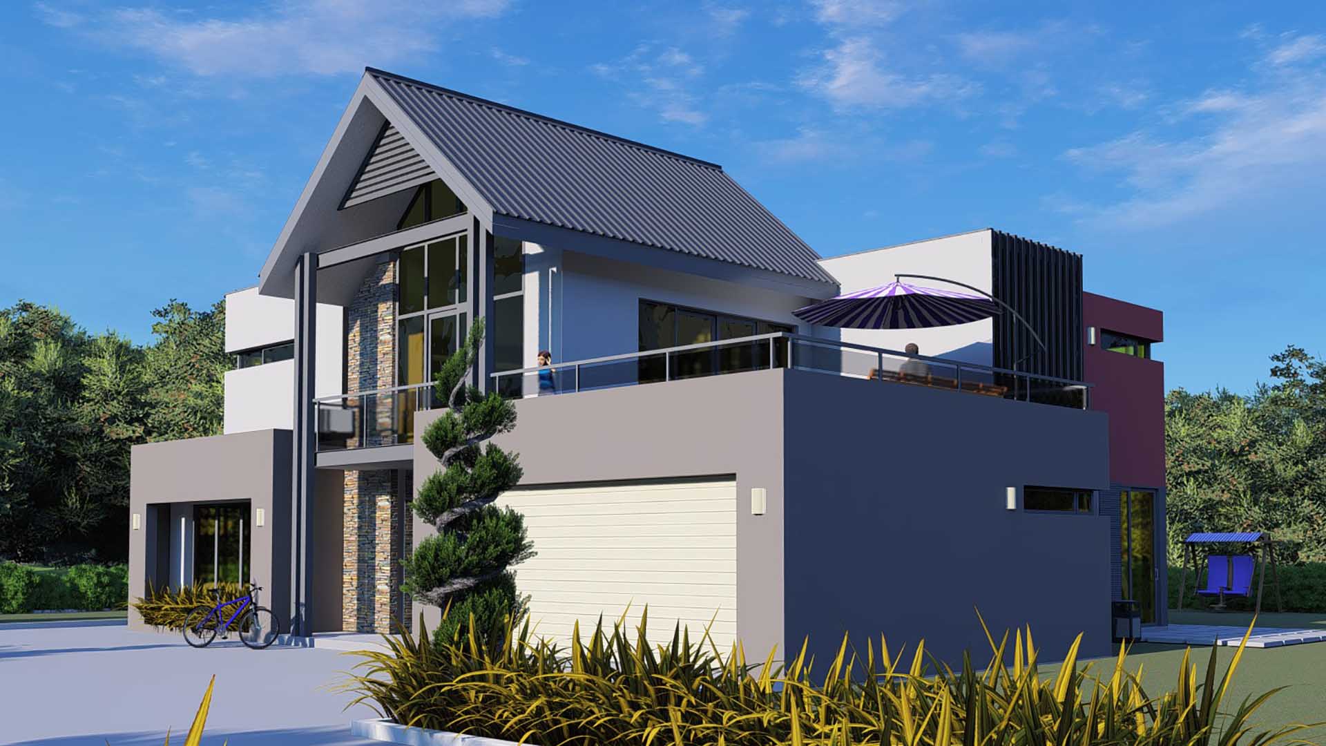 House Plan ID-9223 , 4 bedrooms , 1322+7866 bricks and 36 corrugates