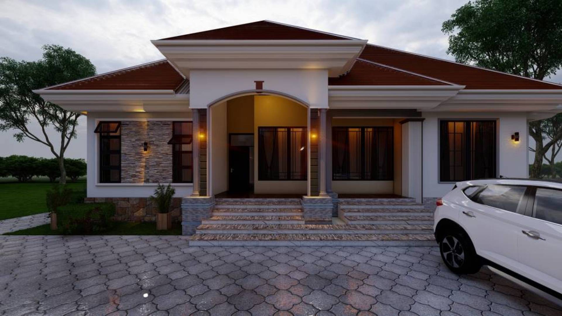 House Plan ID-26198 , 4 bedrooms , 2261+4547 bricks and 175 corrugates