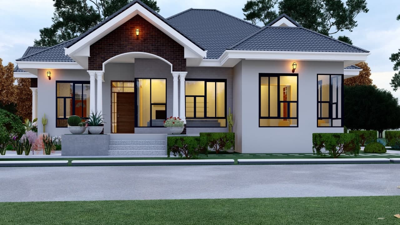 House Plan ID-26211 , 4 bedrooms , 1653+3325 bricks and 154 corrugates