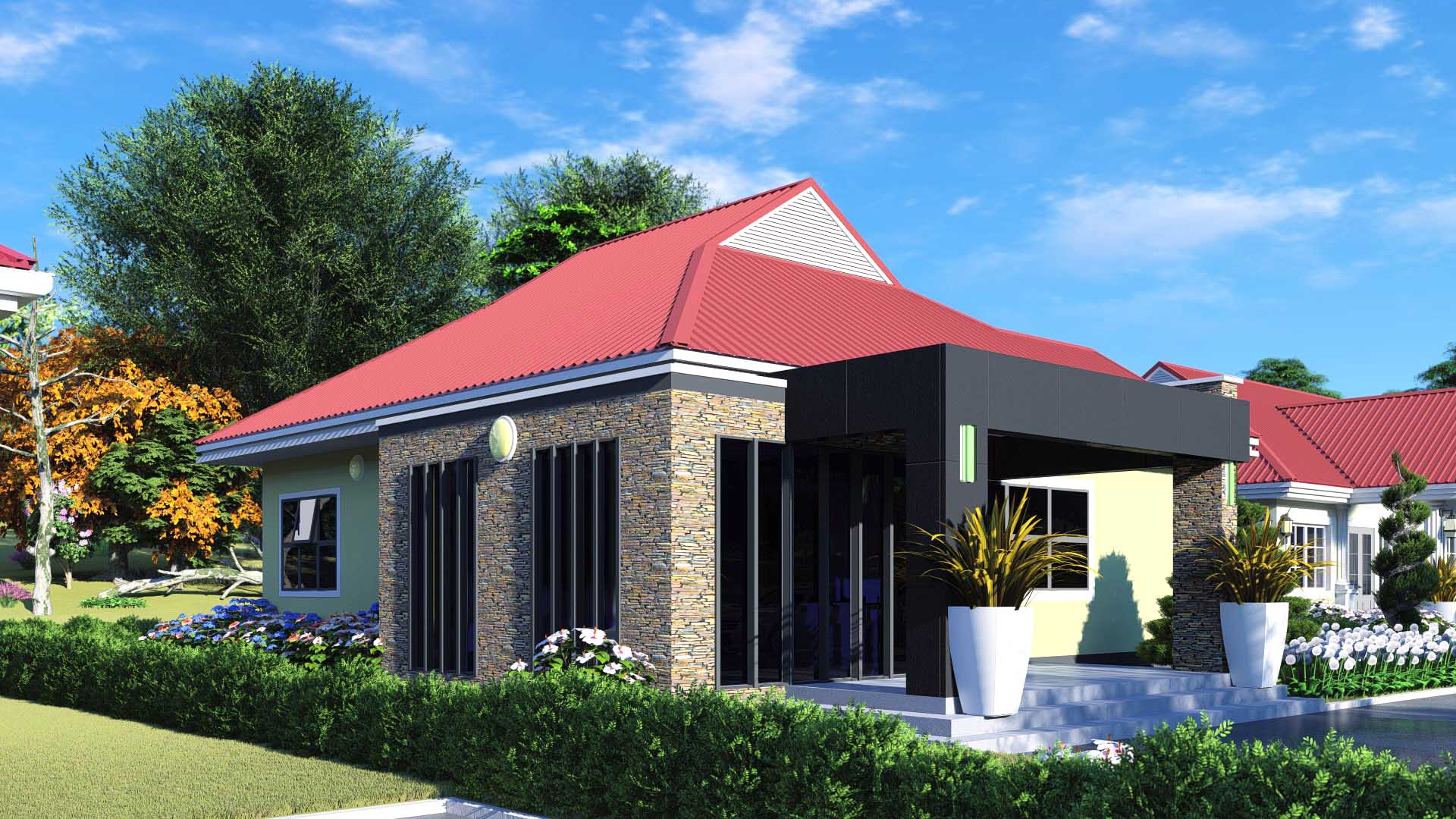 House Plan ID-10477 , 3 bedrooms , 1483+2753 bricks and 97 corrugates