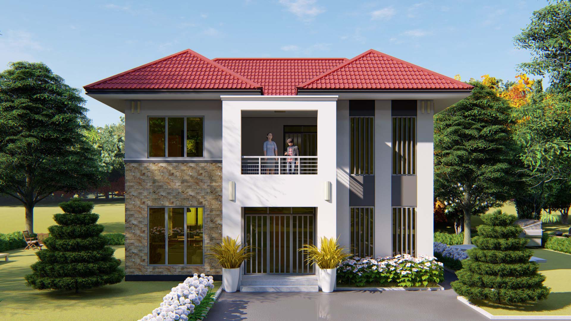 House Plan ID-11075 , 4 bedrooms , 901+4683 bricks and 77 corrugates
