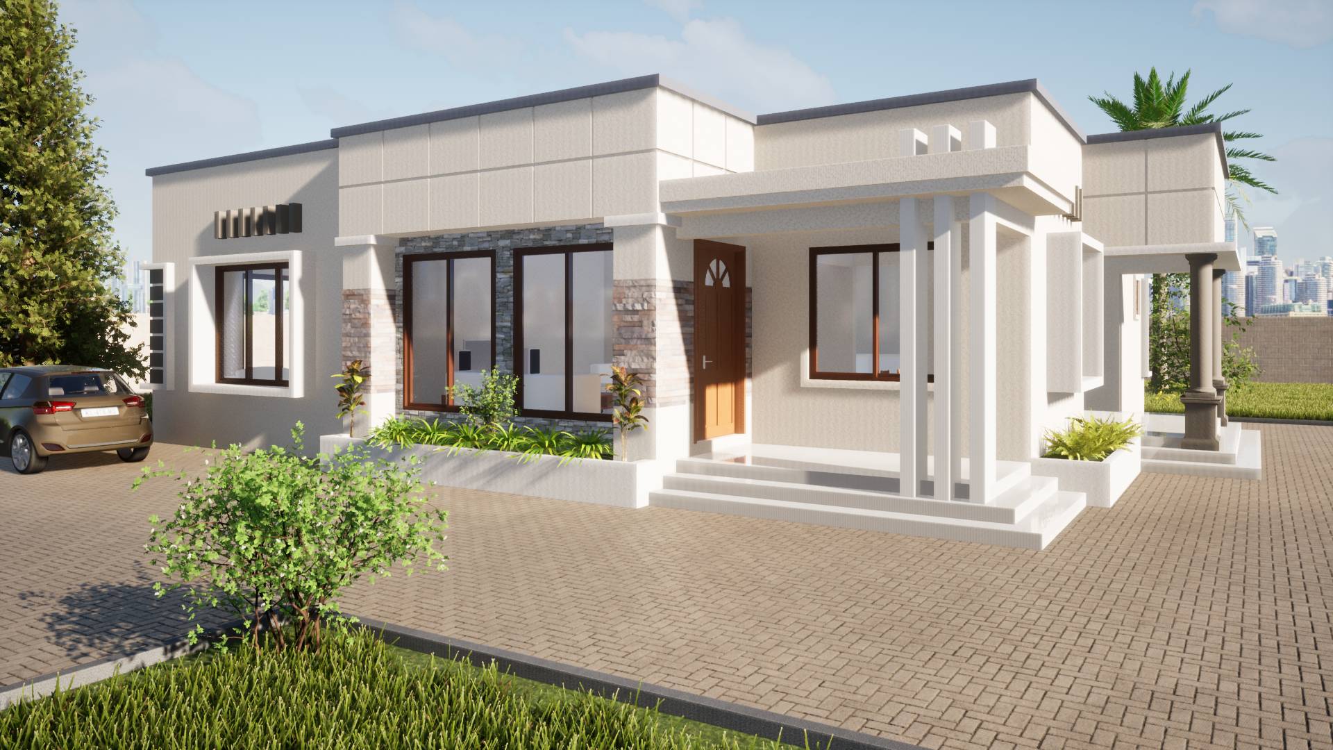 House Plan ID-21360 , 3 bedrooms , 1985+5352 bricks and 91 corrugates
