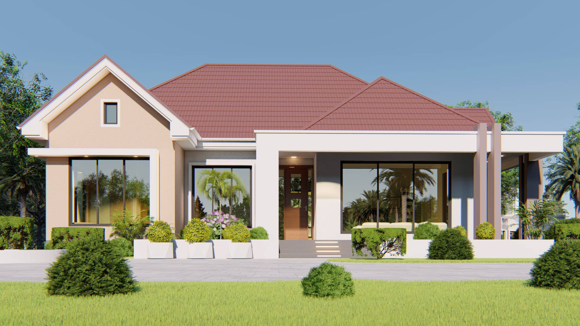 House Plan ID-27395 , 4 bedrooms , 2350+4726 bricks and 182 corrugates