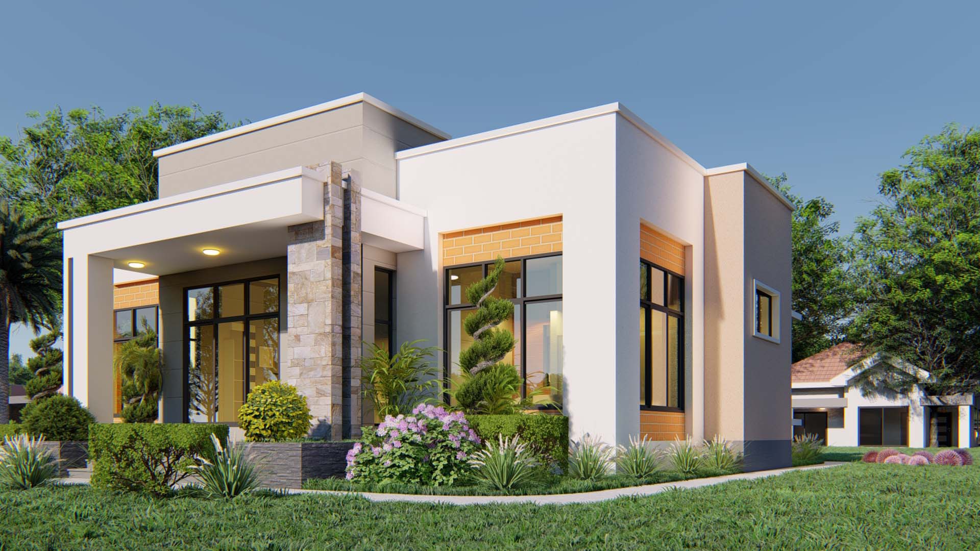 House Plan ID-21615 , 3 bedrooms , 1611+4344 bricks and 74 corrugates