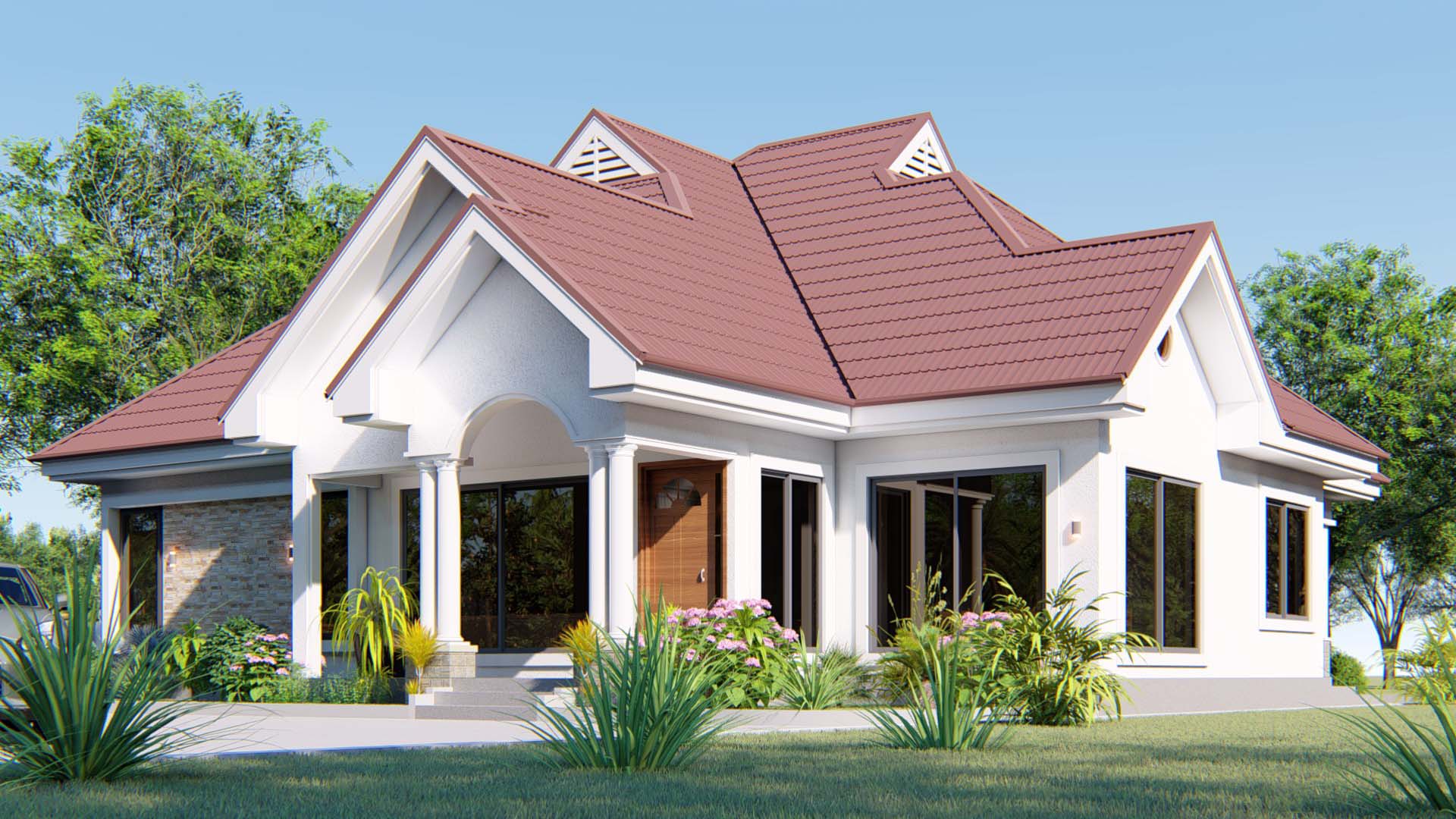House Plan ID-27291 , 4 bedrooms , 1851+3723 bricks and 143 corrugates