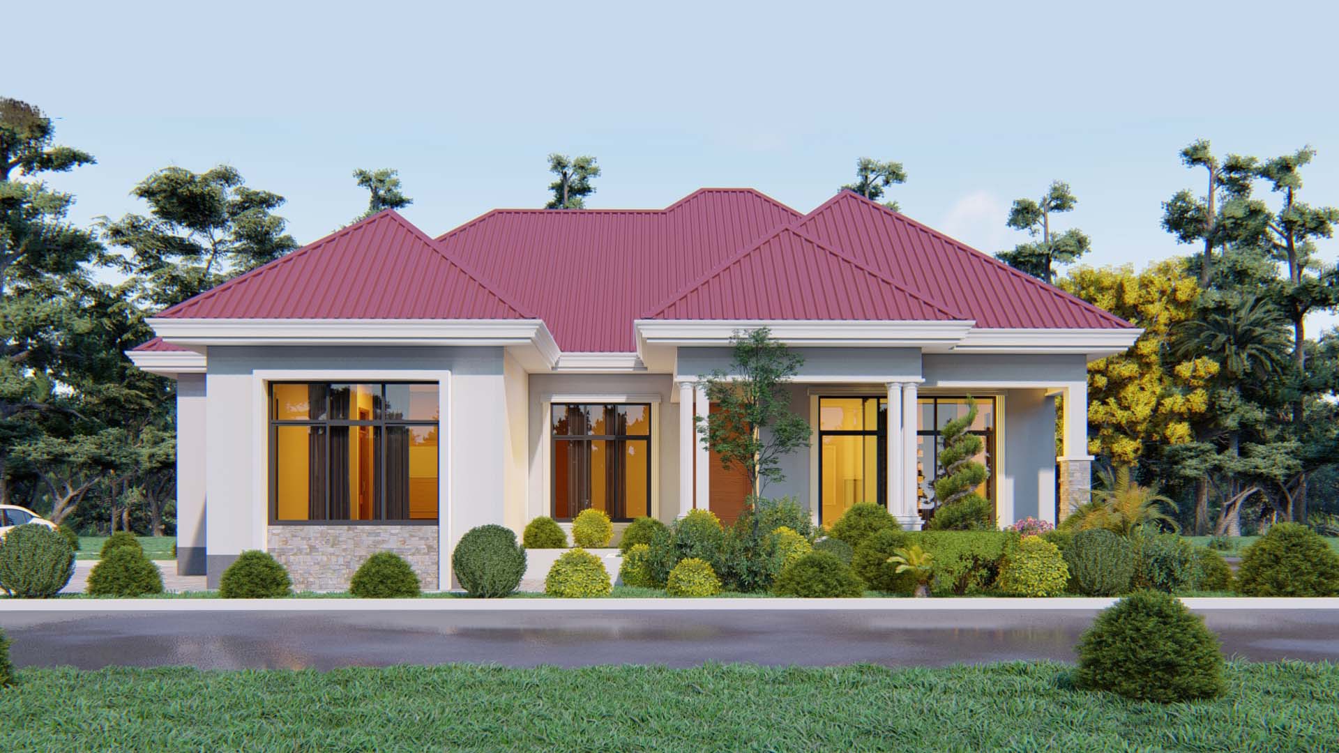 House Plan ID-27558 , 4 bedrooms , 2100+4224 bricks and 192 corrugates
