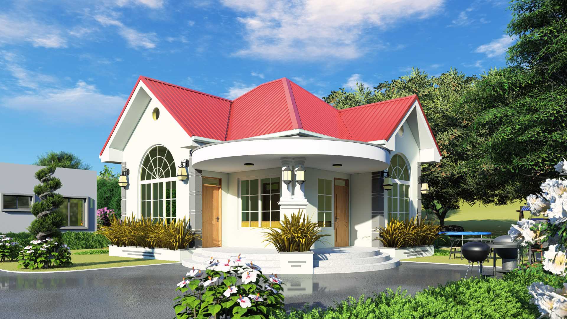 House Plan ID-26305 , 2 bedrooms , 685+1405 bricks and 55 corrugates