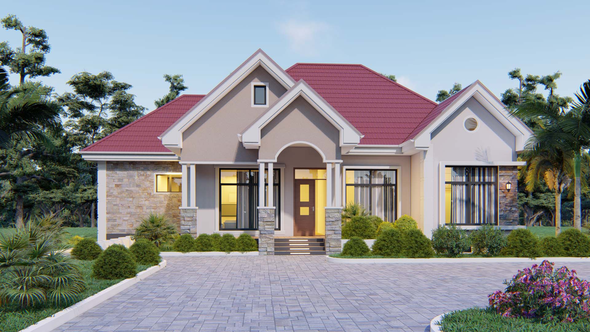 House Plan ID-27318 , 4 bedrooms , 1575+3168 bricks and 122 corrugates
