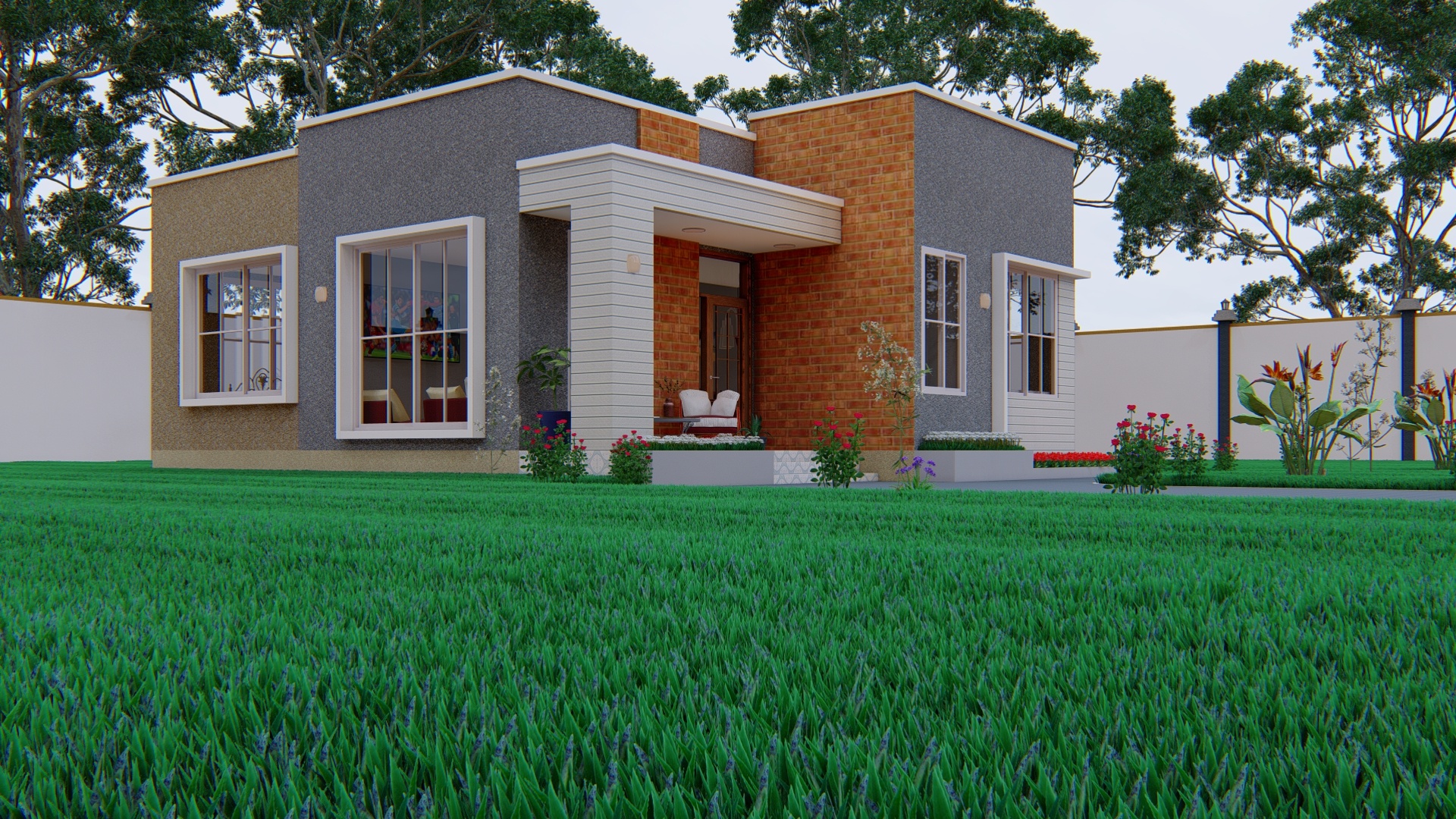 House Plan ID-28041 , 2 bedrooms , 850+2300 bricks and 40 corrugates