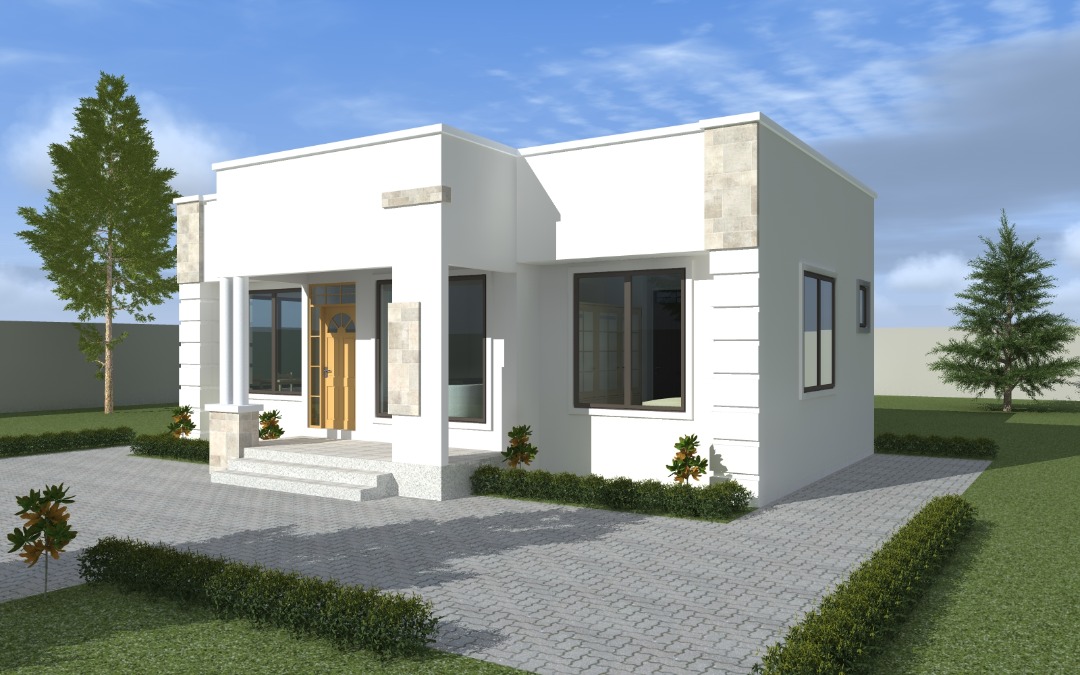 House Plan ID-28222 , 2 bedrooms , 952+2568 bricks and 44 corrugates