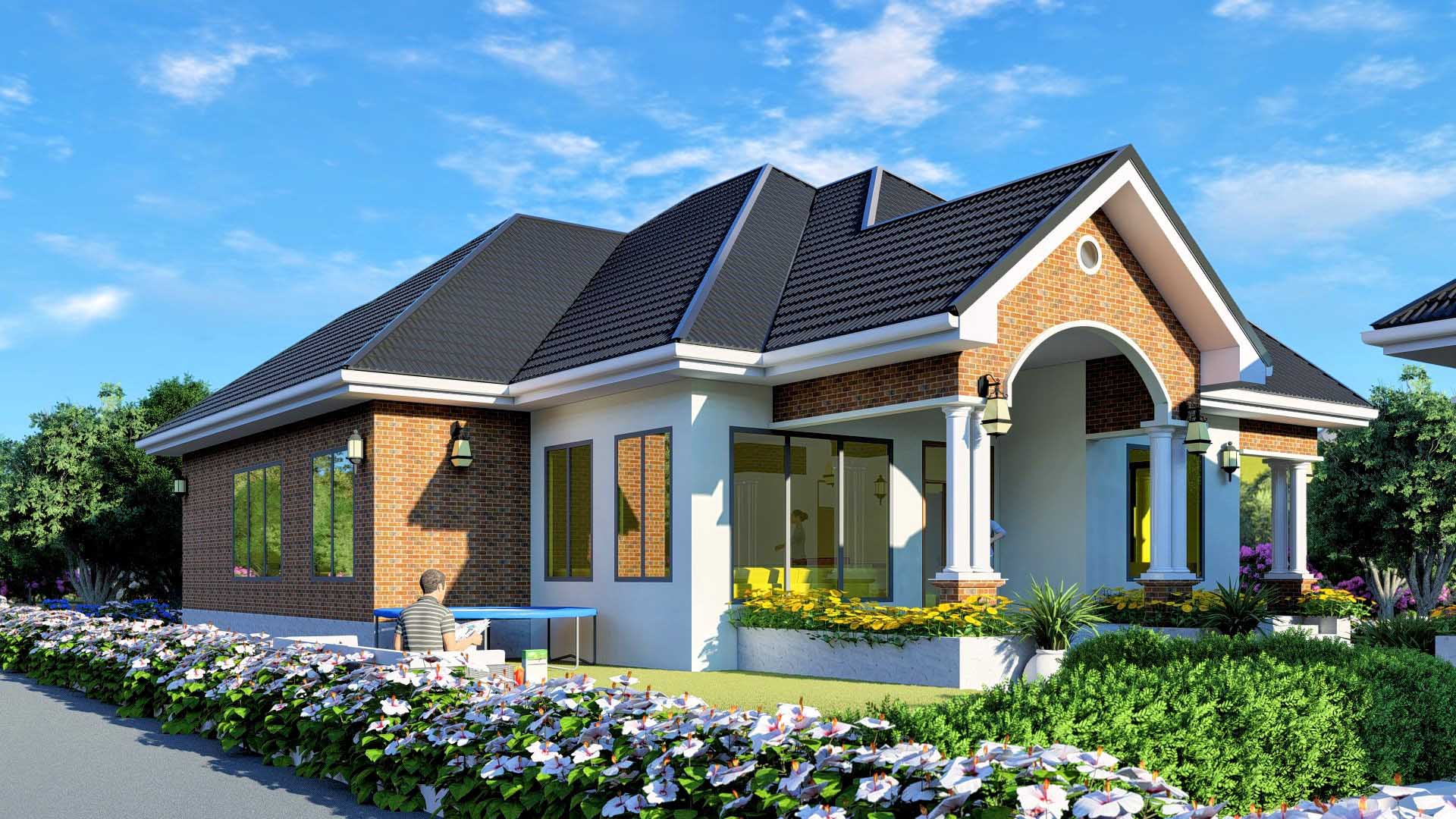 House Plan ID-28462 , 4 bedrooms , 2044+4112 bricks and 192 corrugates