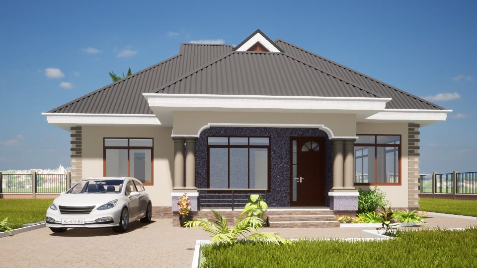 House Plan ID-28599 , 3 bedrooms , 1226+2465 bricks and 115 corrugates