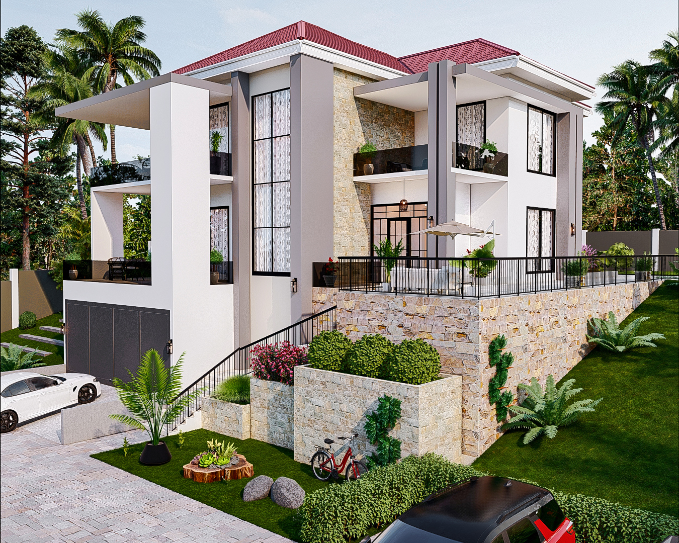 House Plan ID-33409 , 7 bedrooms , 3206+13716 bricks and 149 corrugates