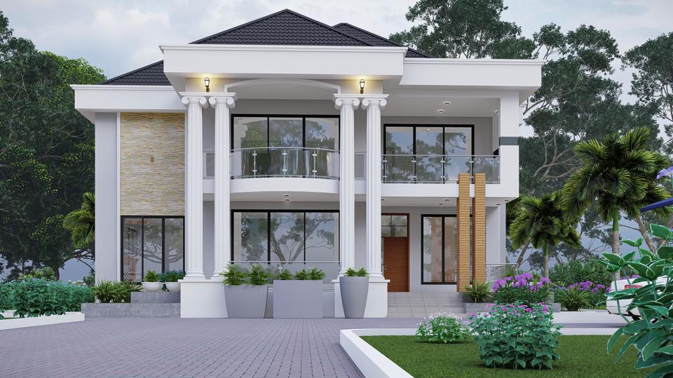 House Plan ID-33442 , 4 bedrooms , 3369+12165 bricks and 166 corrugates
