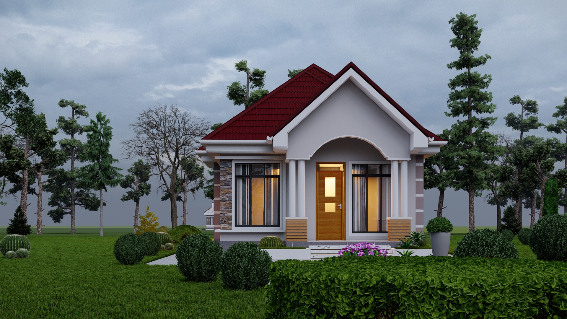 House Plan ID-33691 , 2 bedrooms , 900+1600 bricks and 60 corrugates