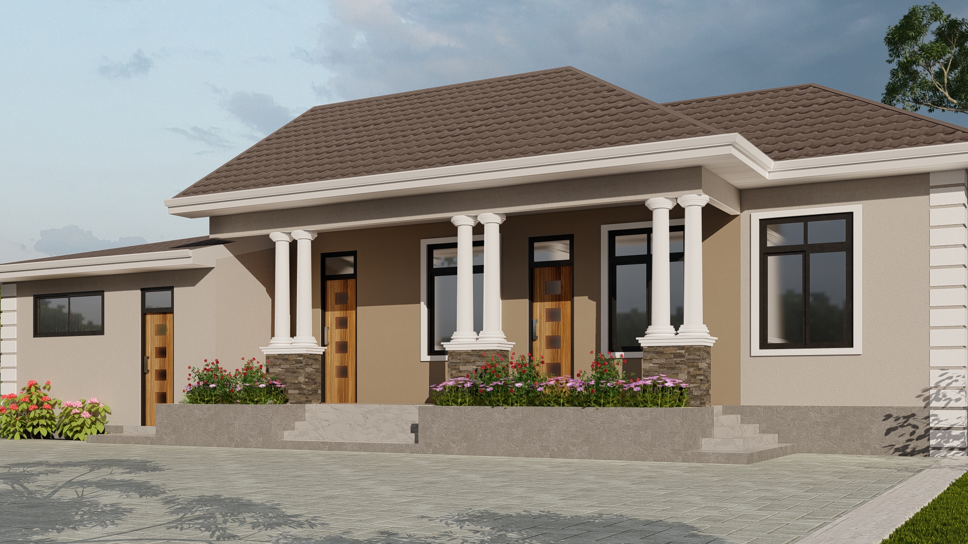 House Plan ID-34652 , 2 bedrooms , 1366+2748 bricks and 106 corrugates