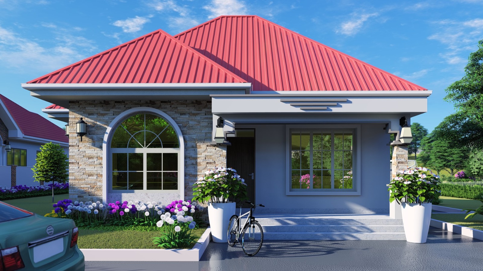 House Plan ID-34730 , 3 bedrooms , 910+1830 bricks and 70 corrugates